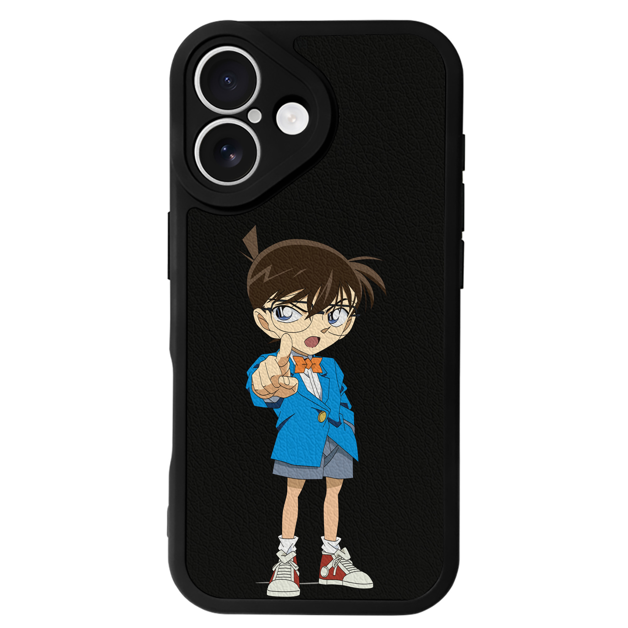 （画像用） 名探偵コナン 江戸川 コナン Detective Conan Conan Edogawa 【iPhone 16シリーズ対応】シリコンスマホケース（レザー調） 材質：シリコン